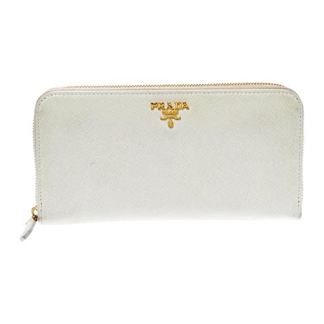 prada white leather wallet